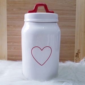 NWT Rae Dunn Red Heart Canister